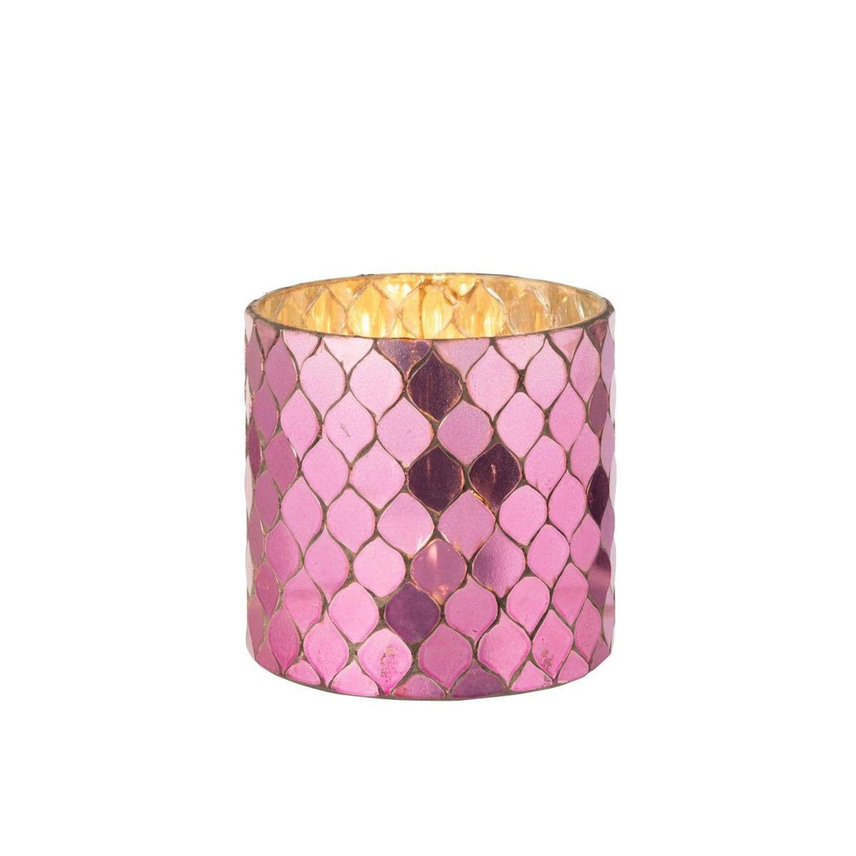 Paris Prix Photophore Mosaïque en Verre  Pop  12cm Fuchsia