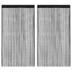 VIDAXL Rideau en fils 2 pcs 100 x 250 cm Noir