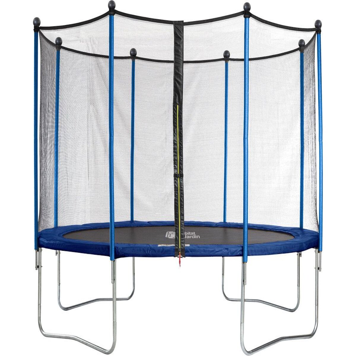 Habitat et Jardin Trampoline  Happy  - Ø 3.65 m m - Avec filet + échelle + couverture + kit d'ancrage