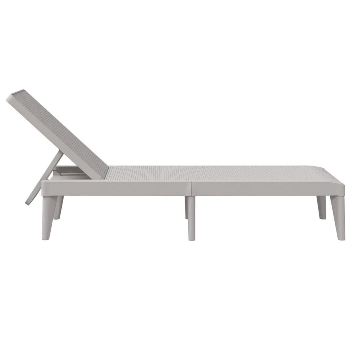 VIDAXL Chaise longue gris 186x60x29 cm PP