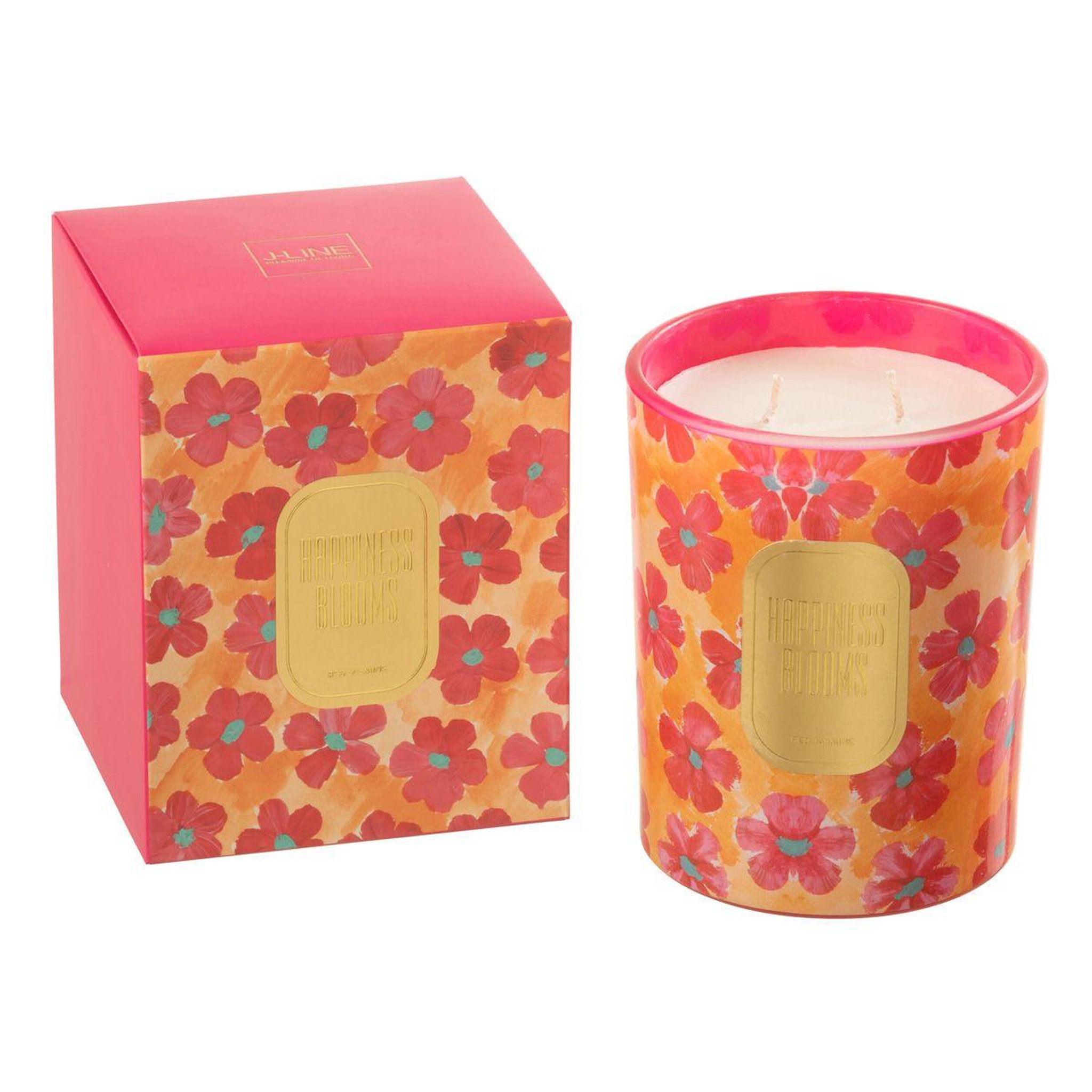 Voir la diapositive 1 : J-LINE Bougie Parfumée  Happiness Blooms  13cm Red Jasmine