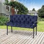 Voir la diapositive 2 : OUTSUNNY Coussin matelas assise dossier pour banc de jardin balancelle canapé 3 places grand confort 150 x 98 x 8 cm bleu