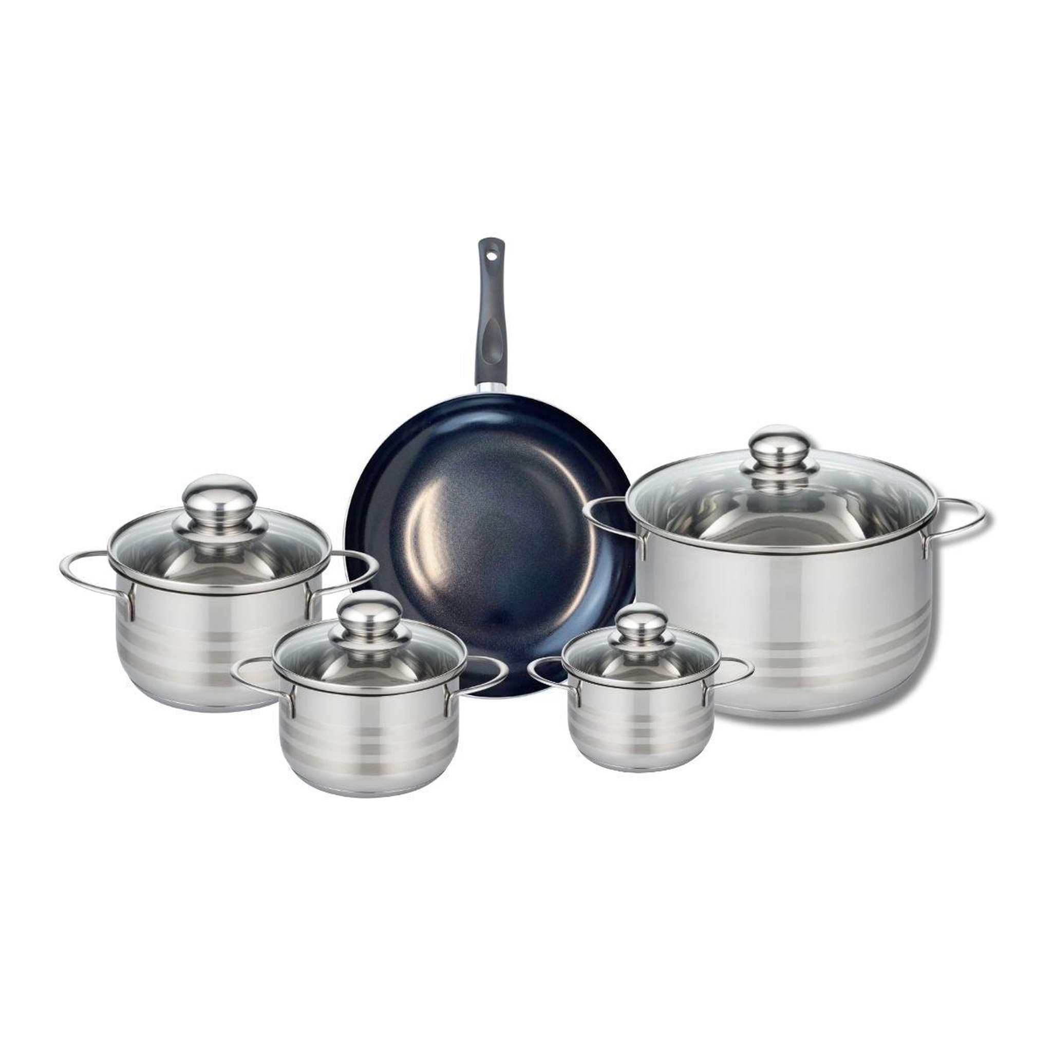 ELO Ensemble de 1 poêle de cuisson 24 cm et 4 faitouts 12, 14, 16 et 24 cm elo prima brillant