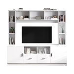 MERAX Meuble tv blanc 180 cm panneau de particules