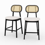 Rendez vous déco Lot de 2 chaises pour îlot central en tissu beige 64,5 cm-Maria