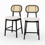 Voir la diapositive 1 : Rendez vous déco Lot de 2 chaises pour îlot central en tissu beige 64,5 cm-Maria