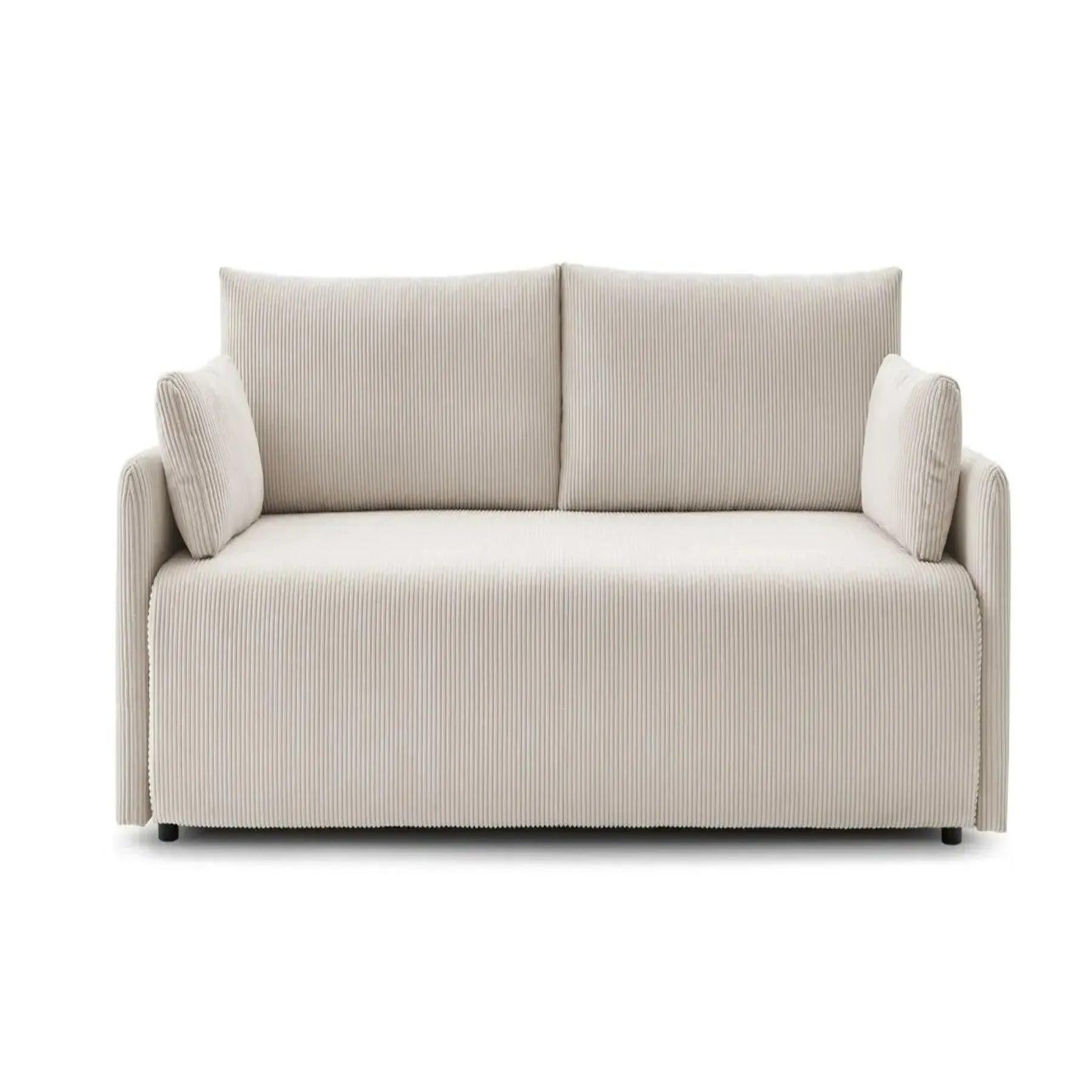 CASANOVA PARIS Axelle - canapé droit convertible velours côtelé 2 places. Coloris disponibles : Orange, Gris, Rose, Vert, Beige, Marron, Jaune, Bleu