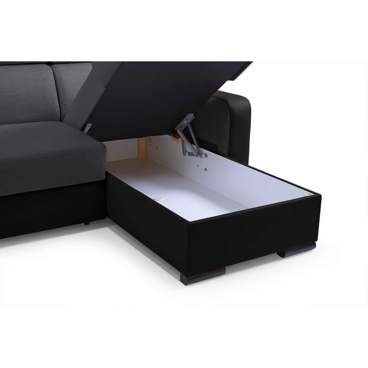 LISA DESIGN Dustin - canapé d'angle réversible panoramique en u - 7 places - convertible avec coffres - têtières réglables