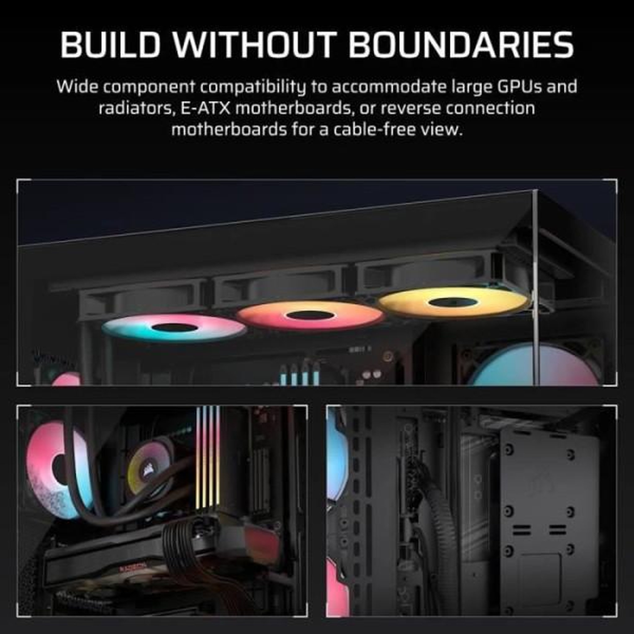 Voir la diapositive 4 : Corsair Boitier pc - corsair - 3500x rsr argb tempered glass mid-tower - 3 ventilateurs argb a rotor inversé - noir