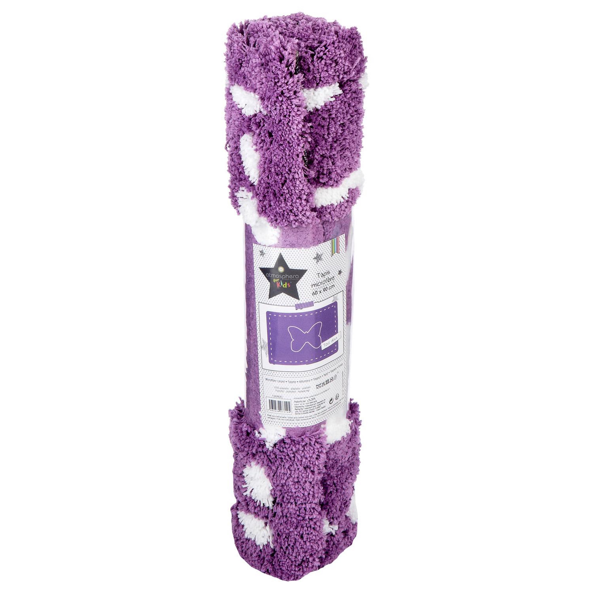 Voir la diapositive 3 : Atmosphera Kids Tapis microfibre - 90 x 60 cm. - Violet