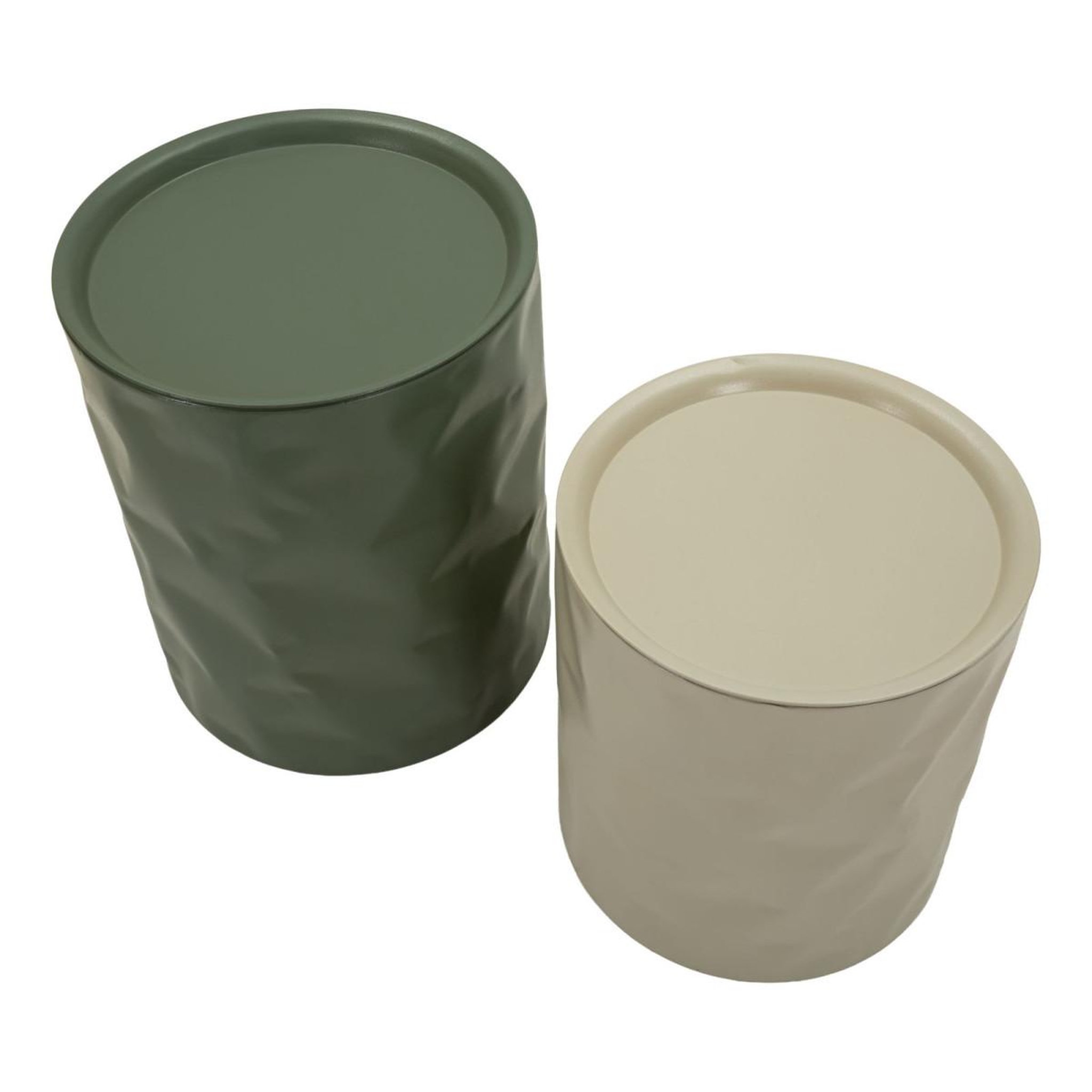 Voir la diapositive 2 : Paris Prix Lot de 2 tables d'appoint  norimberga  48cm vert & beige