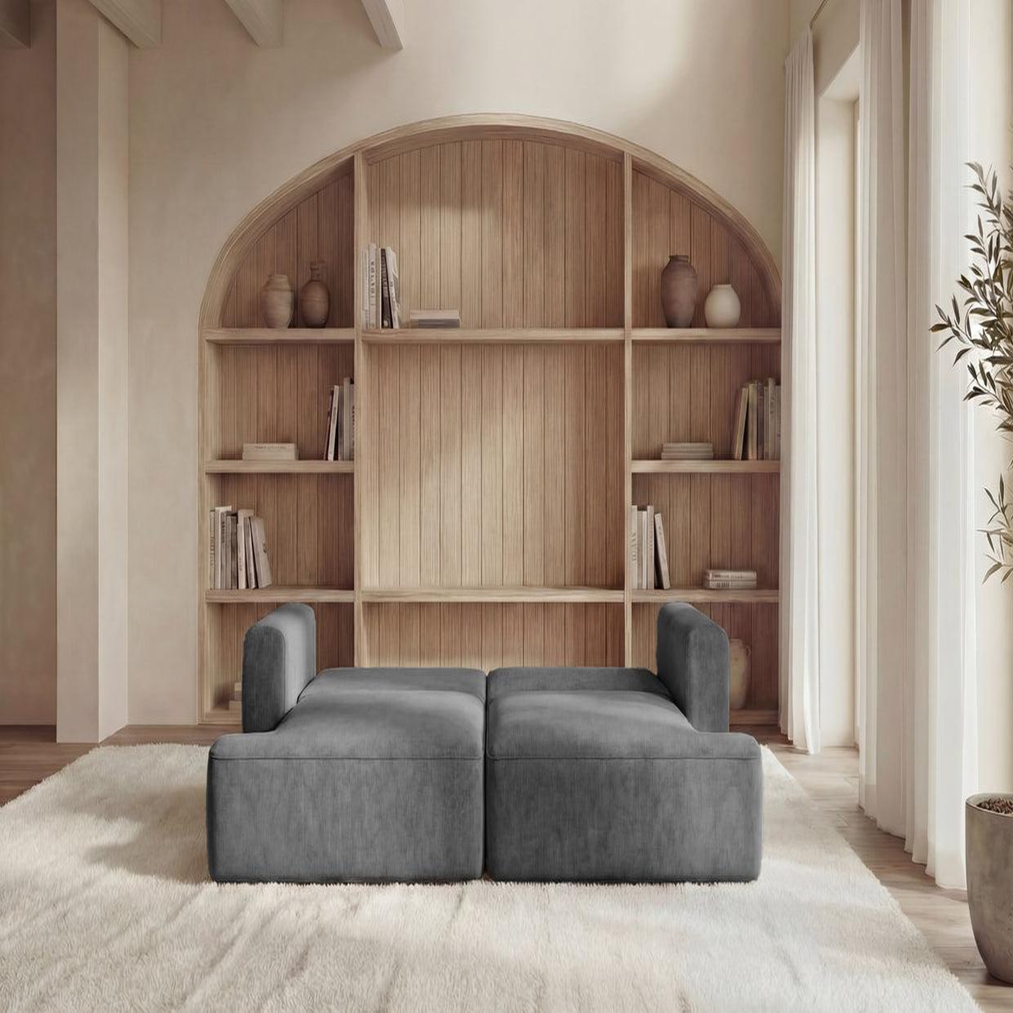 Voir la diapositive 6 : CASANOVA PARIS Chiara - canapé droit convertible tissu velours 3 places