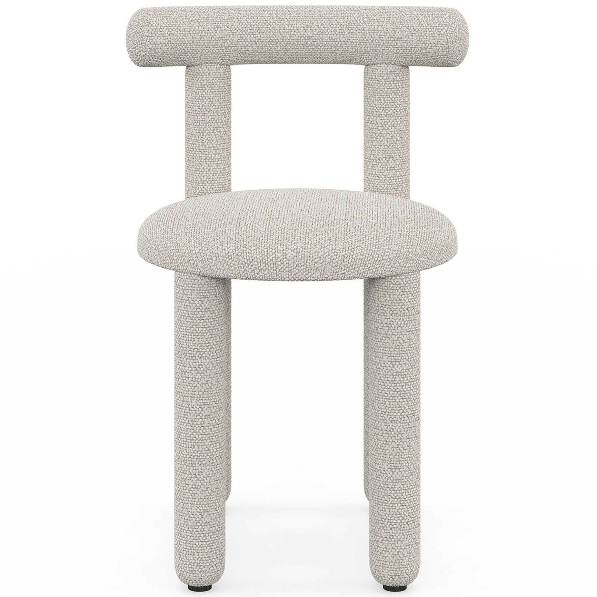 Voir la diapositive 3 : ID MARKET Lot de 2 chaises rime tissu bouclette crème