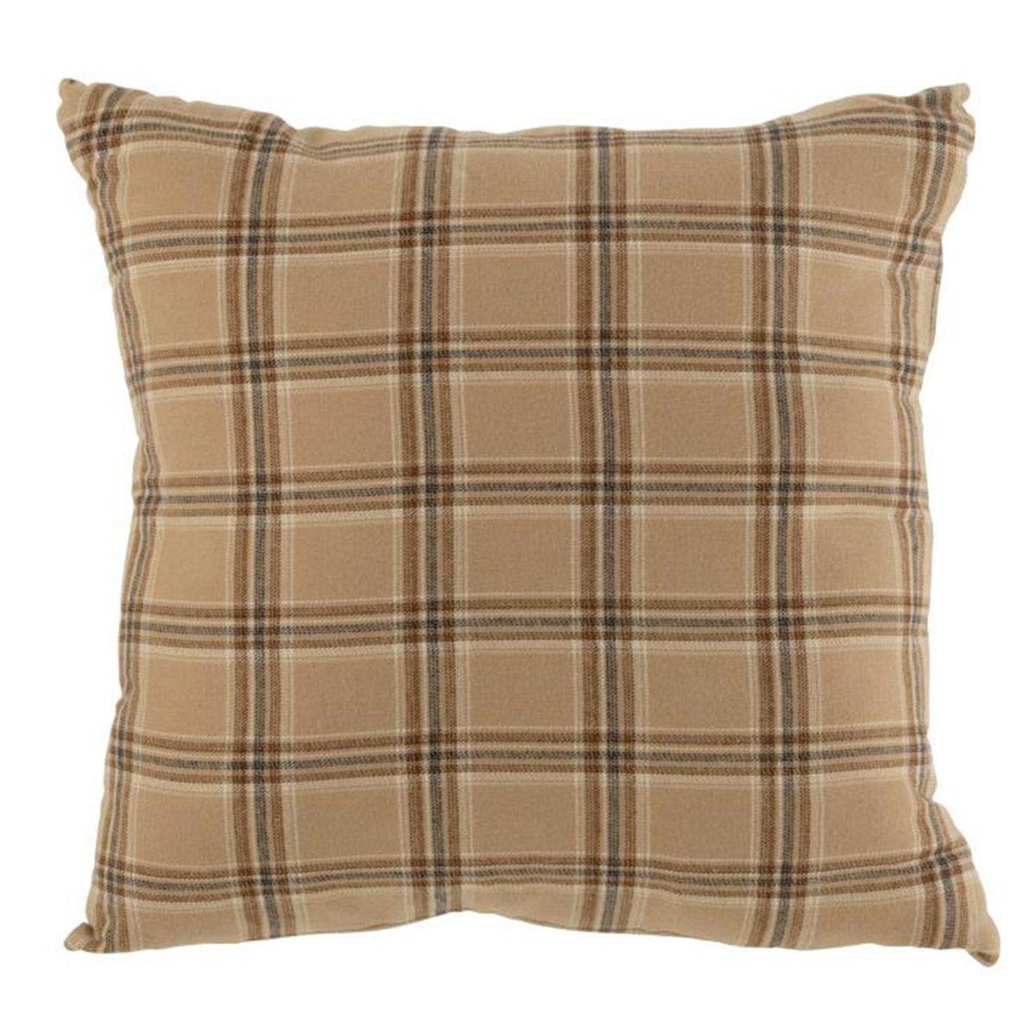 Voir la diapositive 1 : J-LINE Coussin déco carreaux  annie  45x45cm beige