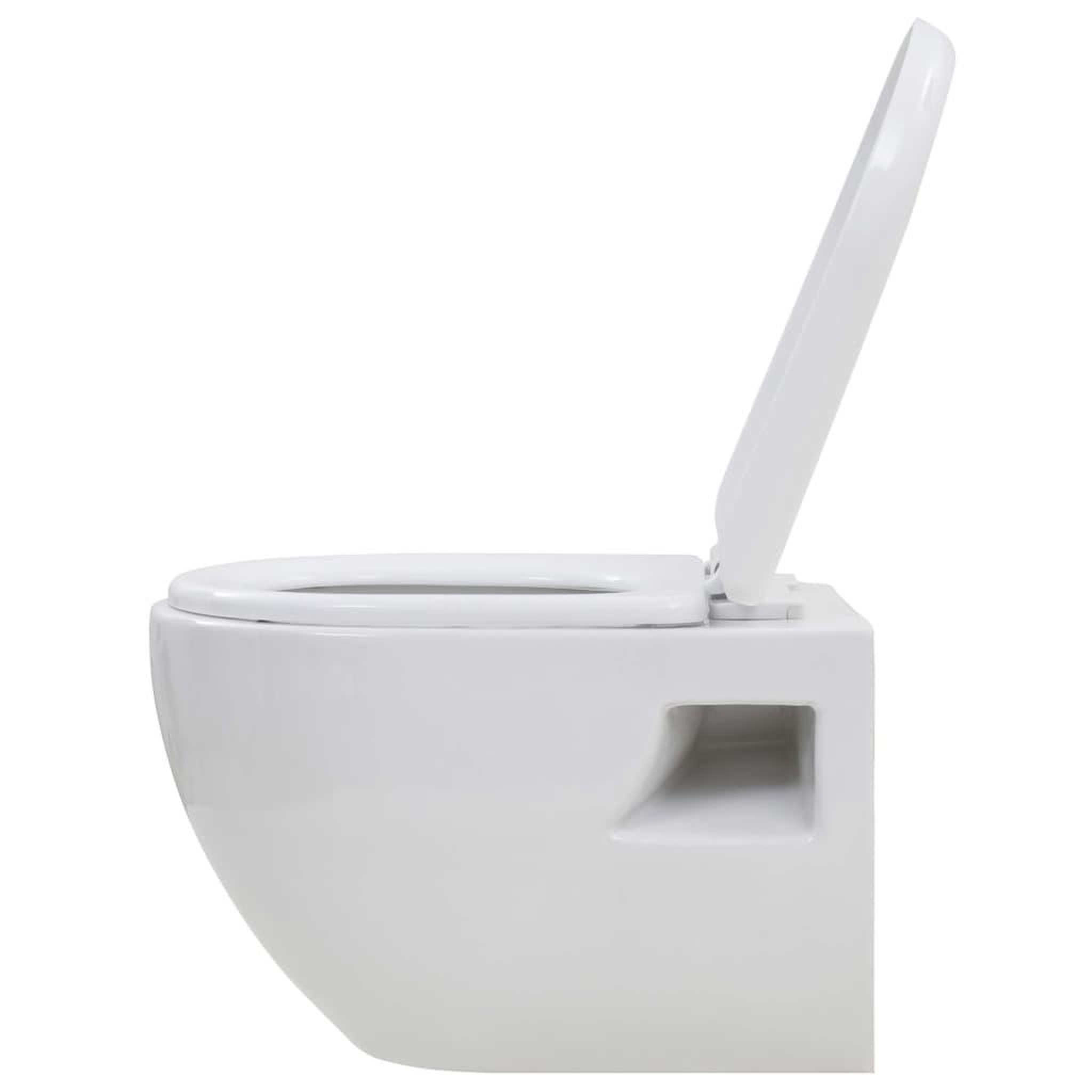 Voir la diapositive 5 : VIDAXL WC suspendu en ceramique Blanc