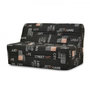 Voir la diapositive 3 : MARKET24 Banquette BZ - Tissu Noir - L143 x P97 x H89 cm - Joe