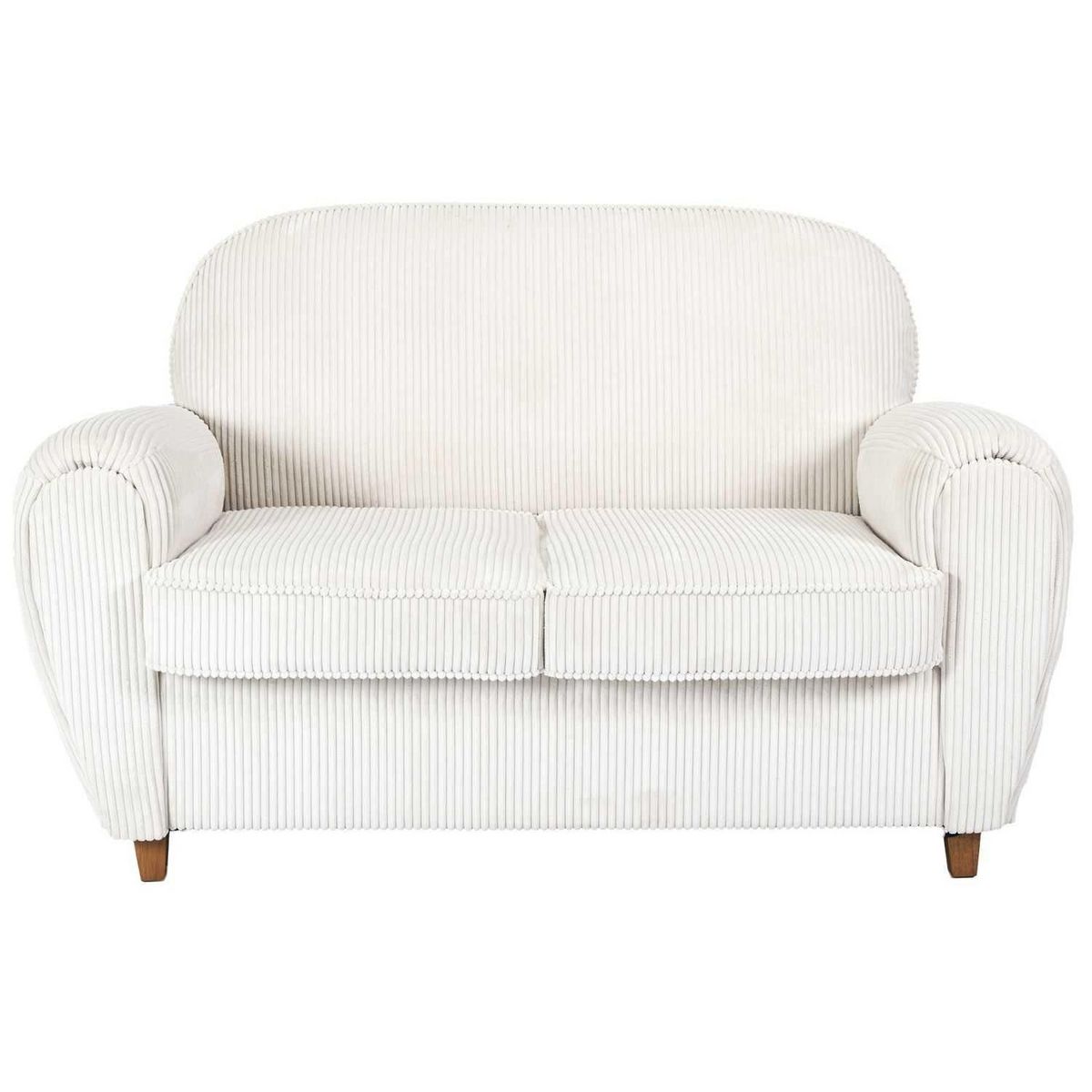 The Home Deco Factory Canapé club en tissu côtelé Drammen - 2 Places - Beige