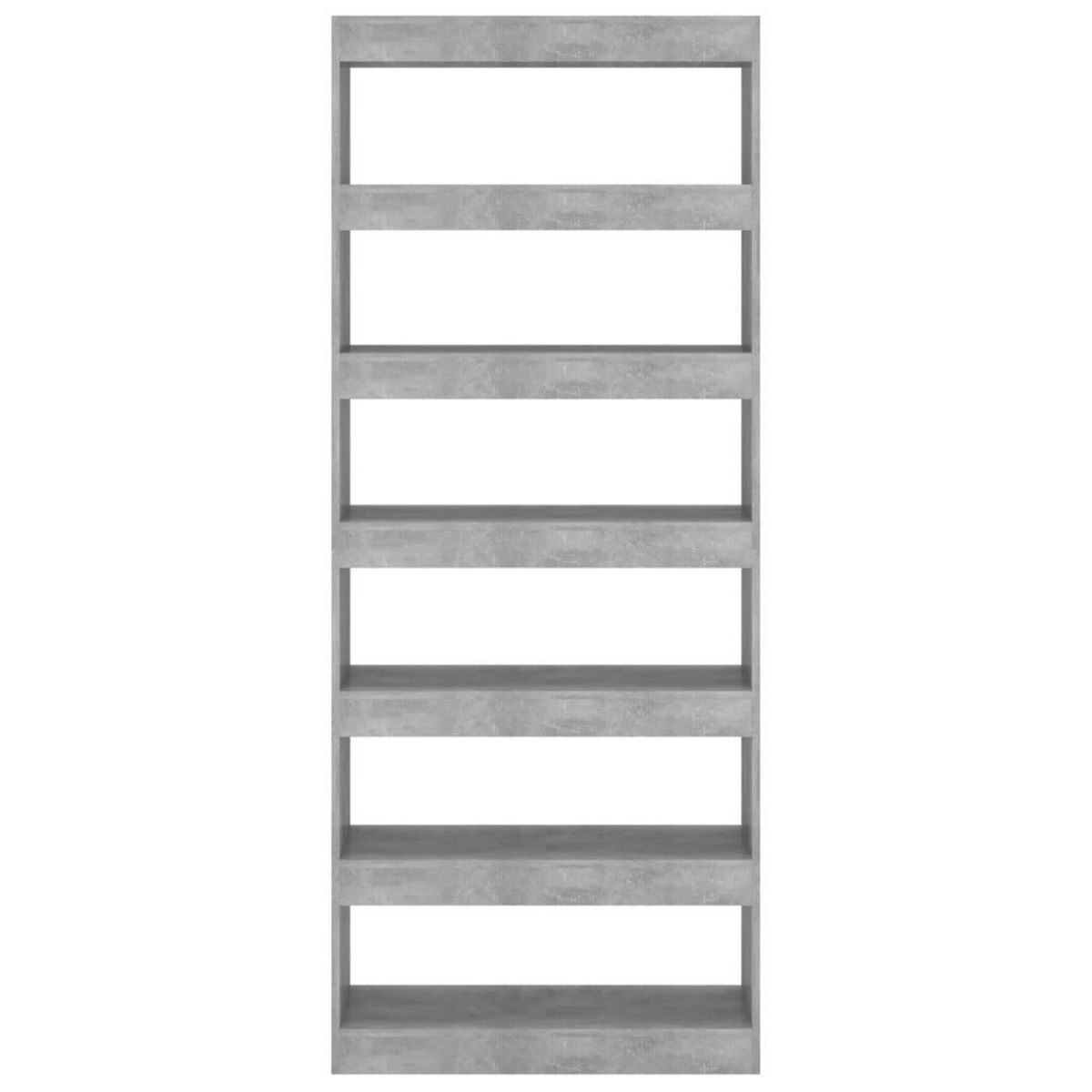 VIDAXL Bibliotheque/Separateur de piece Gris beton Bois d'ingenierie