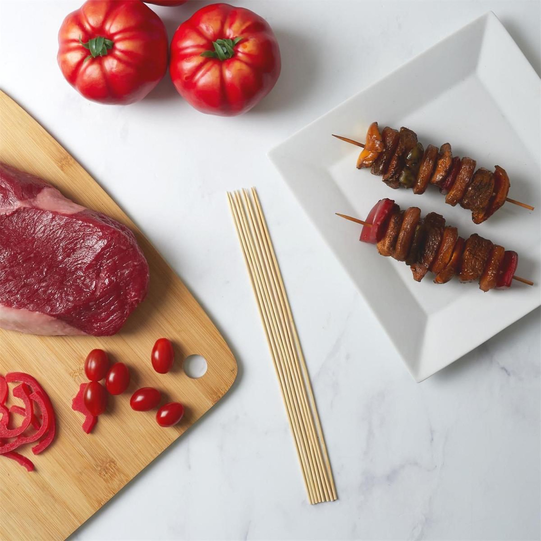 Voir la diapositive 2 : COOK CONCEPT Lot de 100 piques à brochette  bois  30cm naturel