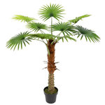 ATMOSPHERA Plante Artificielle en Pot  Palmier  120cm Vert