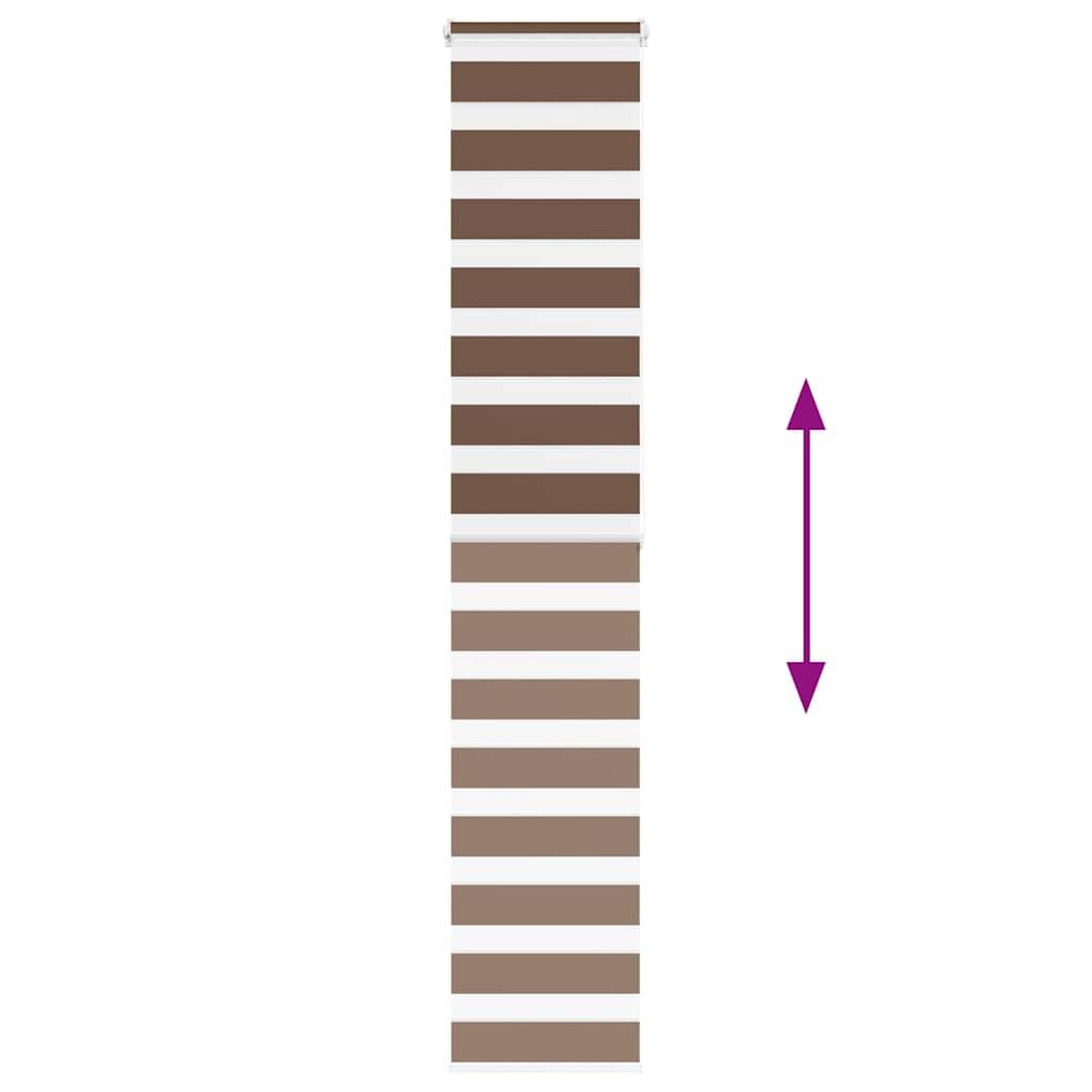 Voir la diapositive 5 : VIDAXL Store zebre marron 50x200 cm largeur du tissu 45,9 cm polyester