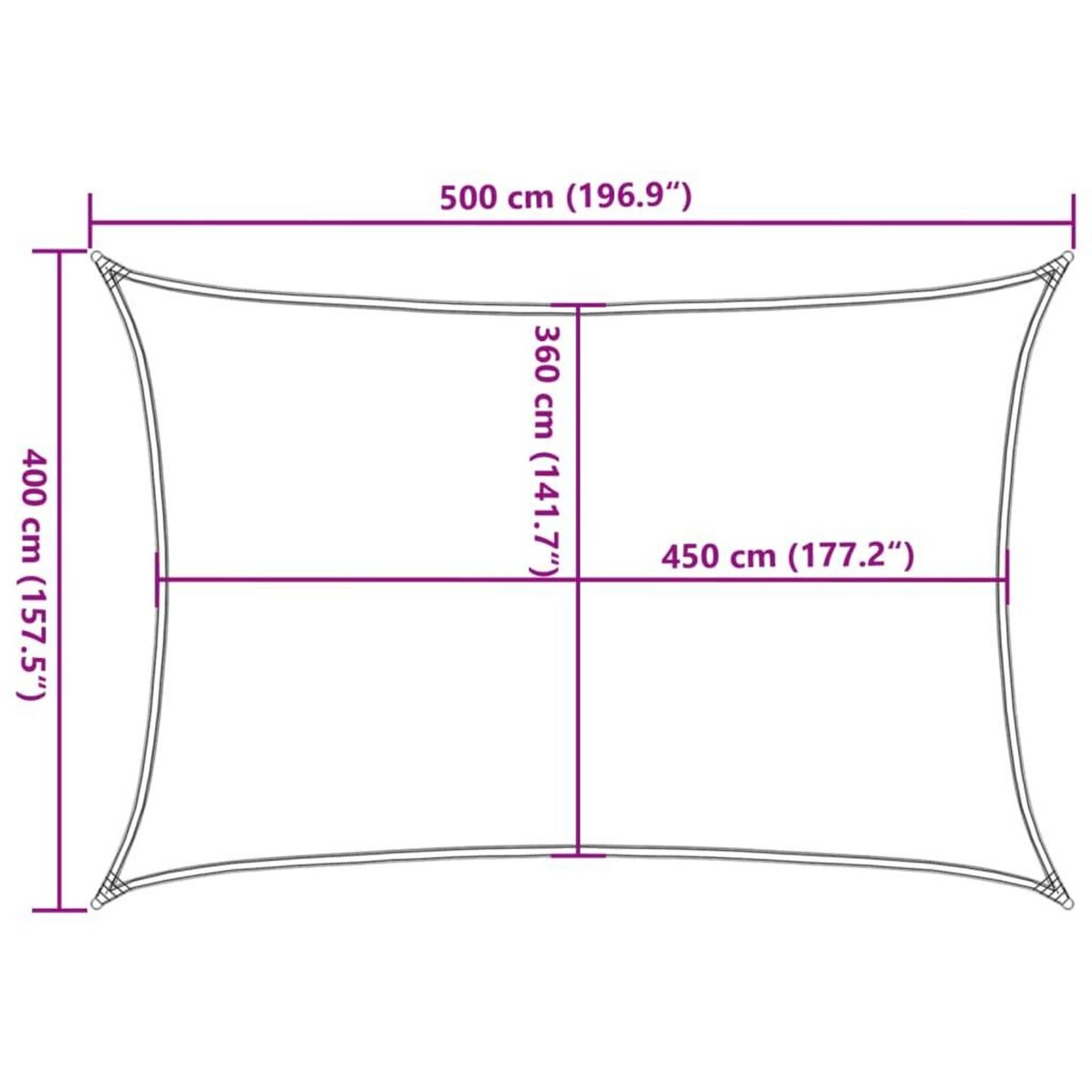 VIDAXL Voile d'ombrage 160 g/m^2 Anthracite 4x5 m PEHD