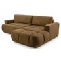 Voir la diapositive 6 : BEST MOBILIER Leonie - canapé d'angle droit 4 places convertible avec coffre en velours texturé