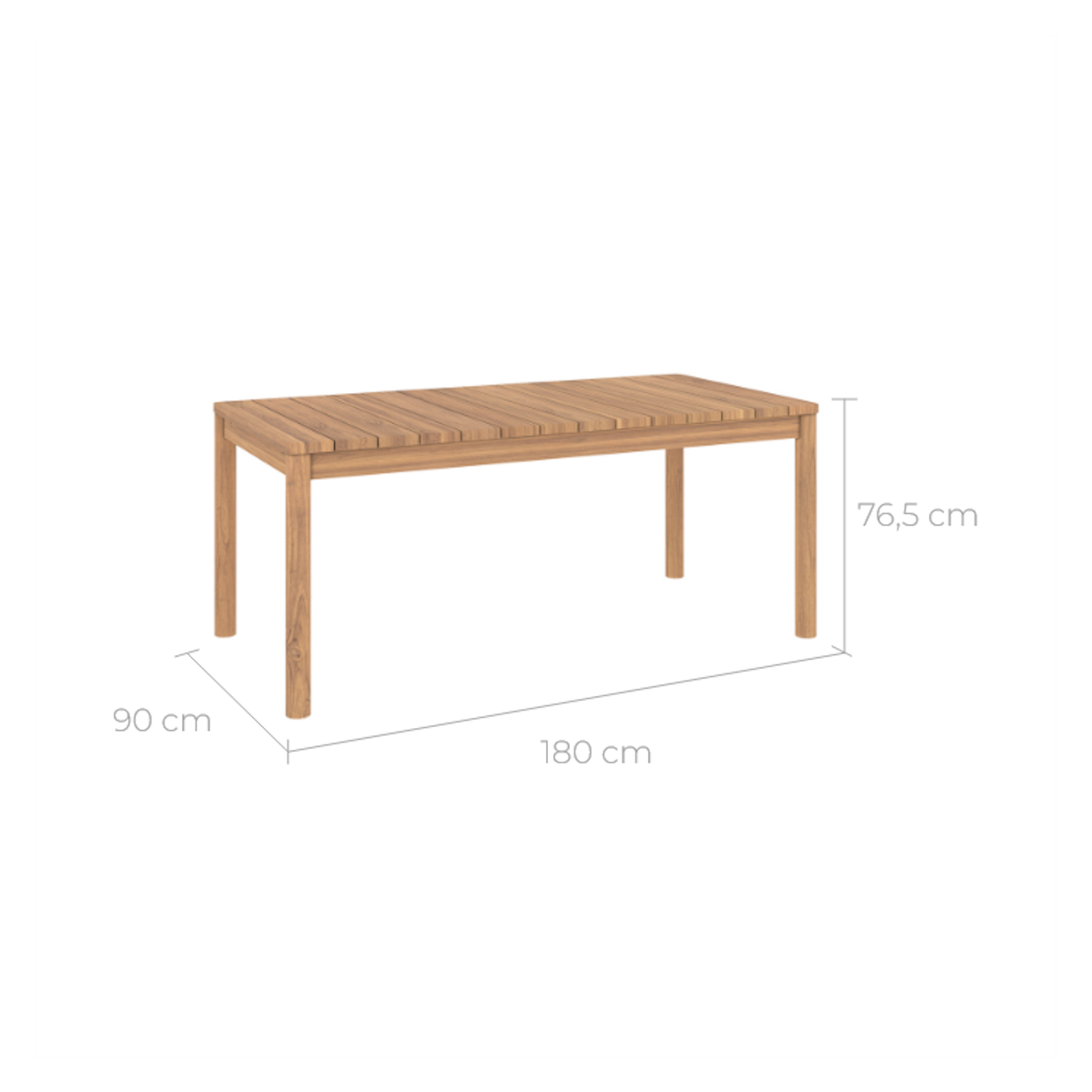 MAISON PAVANE Table de jardin extensible en teck 6 à 8 personnes-Kora