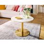 Voir la diapositive 1 : LISA DESIGN Valverde - table basse ronde - effet marbre - doré - 70 cm