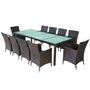 Voir la diapositive 3 : VIDAXL Ensemble a manger d'exterieur et coussins 11 pcs resine tressee