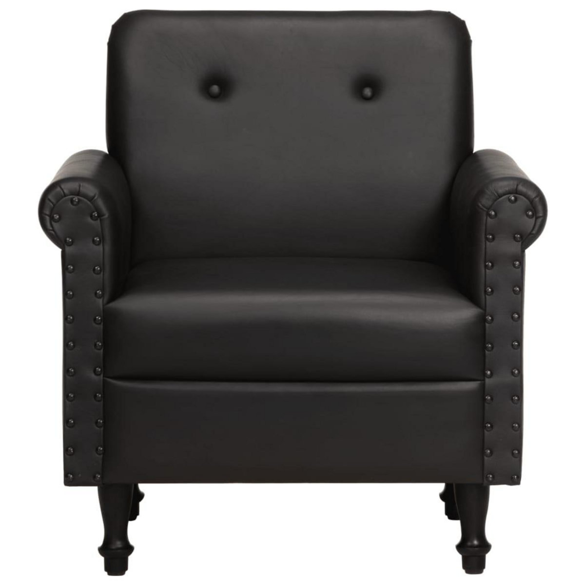 VIDAXL Chaise cabriolet noir cuir veritable