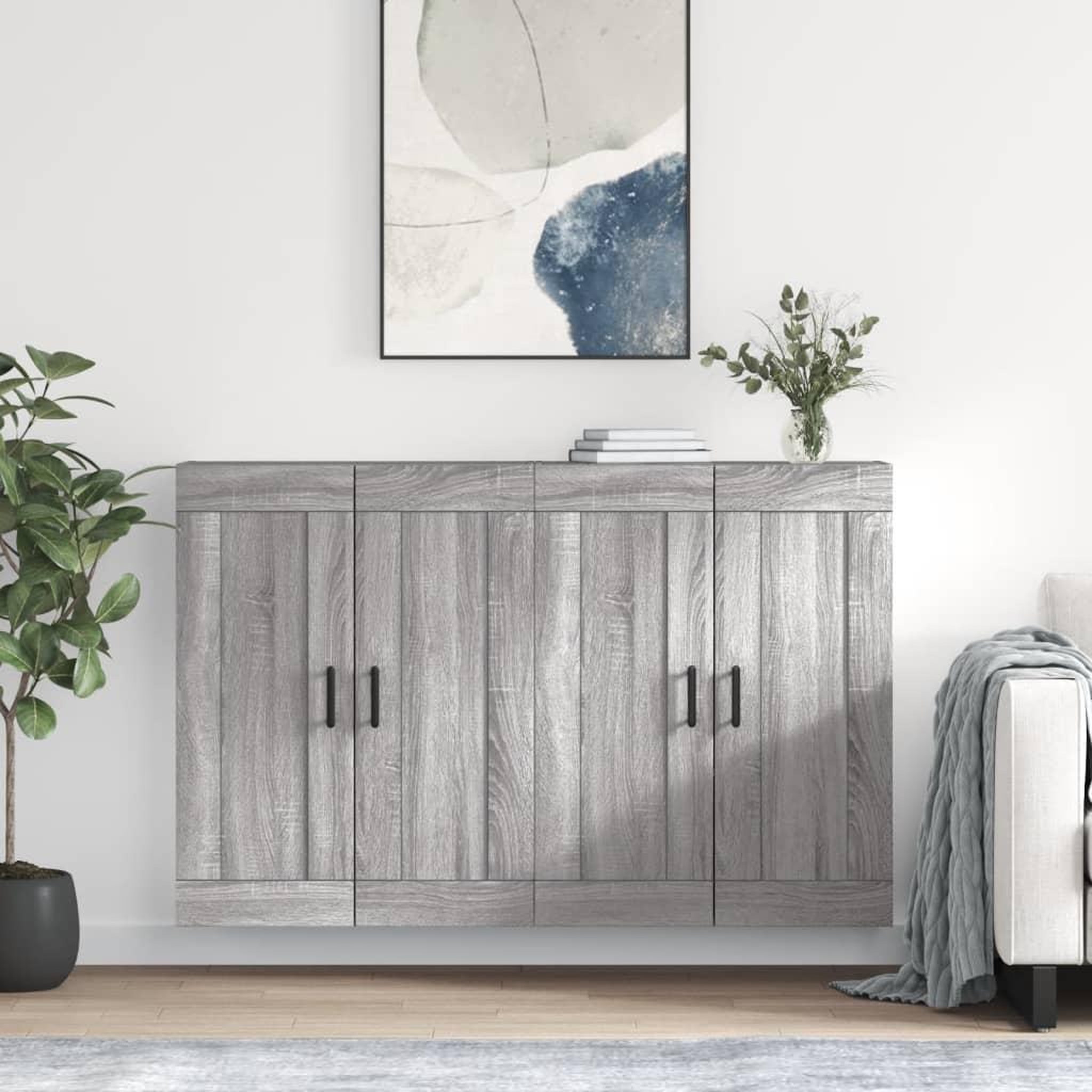 VIDAXL Armoires murales 2 pcs sonoma gris bois d'ingenierie