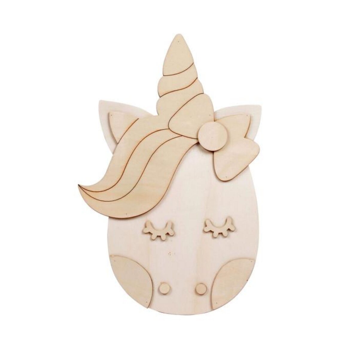 Paris Prix Tête Animal à Peindre  Licorne  35cm Naturel