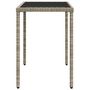 Voir la diapositive 5 : VIDAXL Table de jardin dessus en verre gris clair 115x54x74 cm rotin