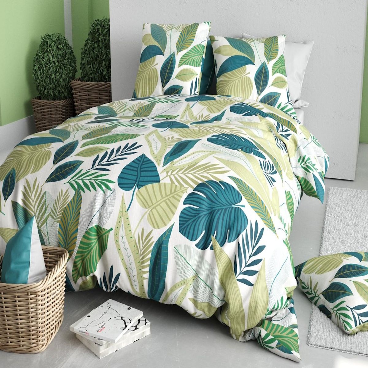 ATELIER DU COTON Parure Housse De Couette 100% Coton 57fils Tropicalia