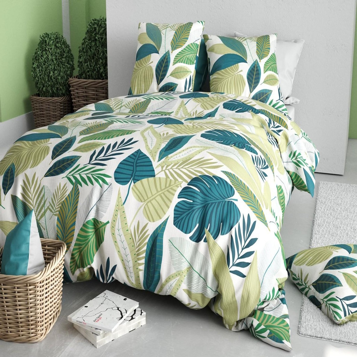 ATELIER DU COTON Parure Housse De Couette 100% Coton 57fils Tropicalia