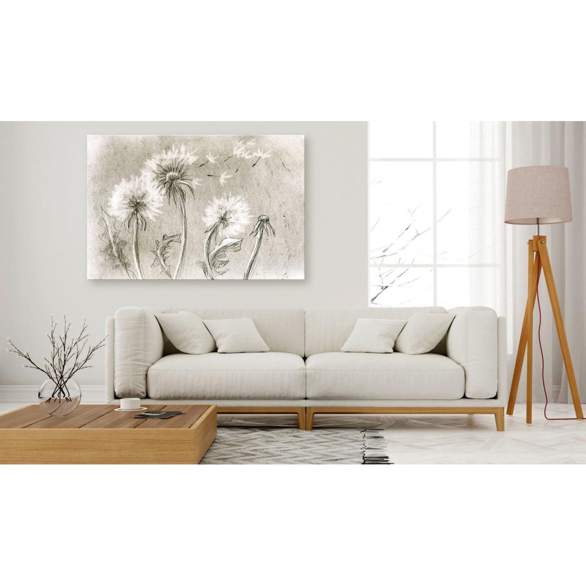 Voir la diapositive 2 : Paris Prix Tableau imprimé  dandelions pencil artwork