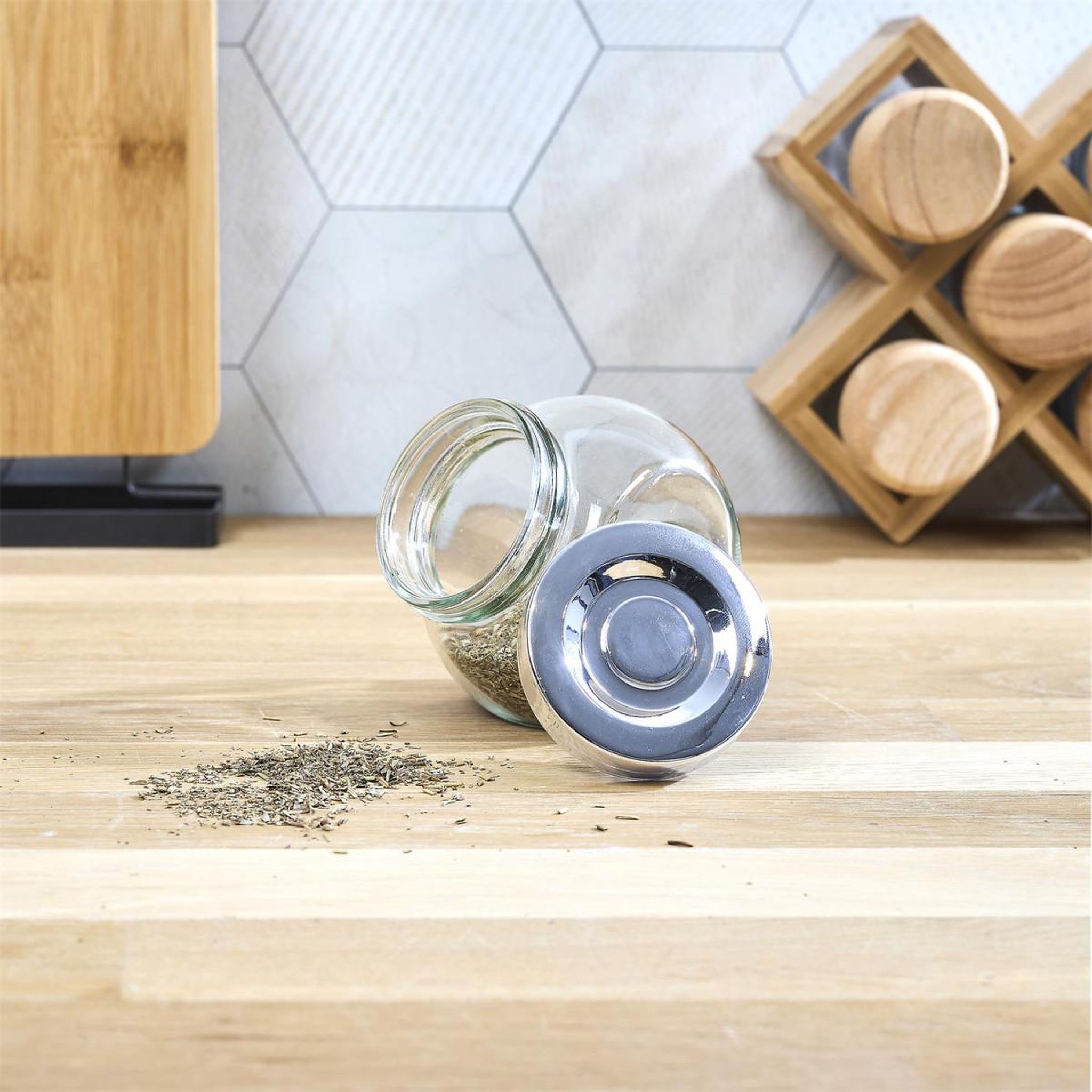 Voir la diapositive 3 : COOK CONCEPT Bocal à épices en verre  rétro  80ml transparent