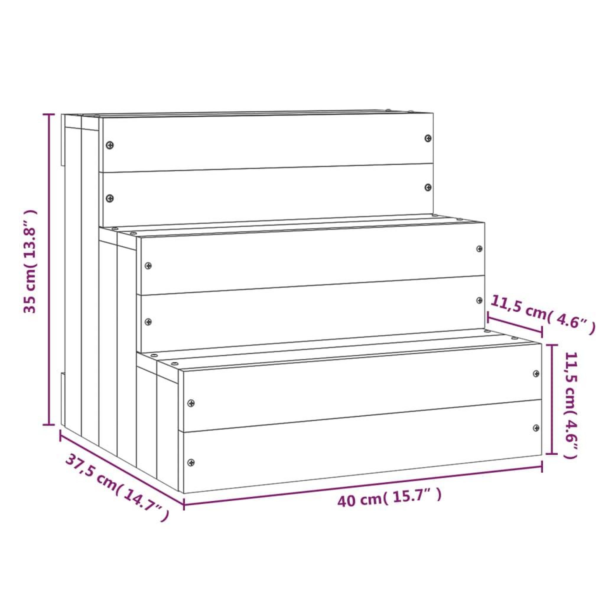 Voir la diapositive 6 : VIDAXL Escalier pour animaux de compagnie 40x37,5x35 cm Bois de pin