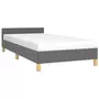 VIDAXL Cadre de lit avec tete de lit Gris fonce 90x200 cm Tissu