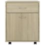 Voir la diapositive 4 : VIDAXL Armoire a roulettes Chene sonoma 45x38x54 cm Bois d'ingenierie