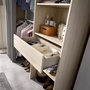 Voir la diapositive 3 : MARKET24 Dressing extensible avec rideau + 1 tiroir - SUIT - Décor chene naturel - Contemporain - Design