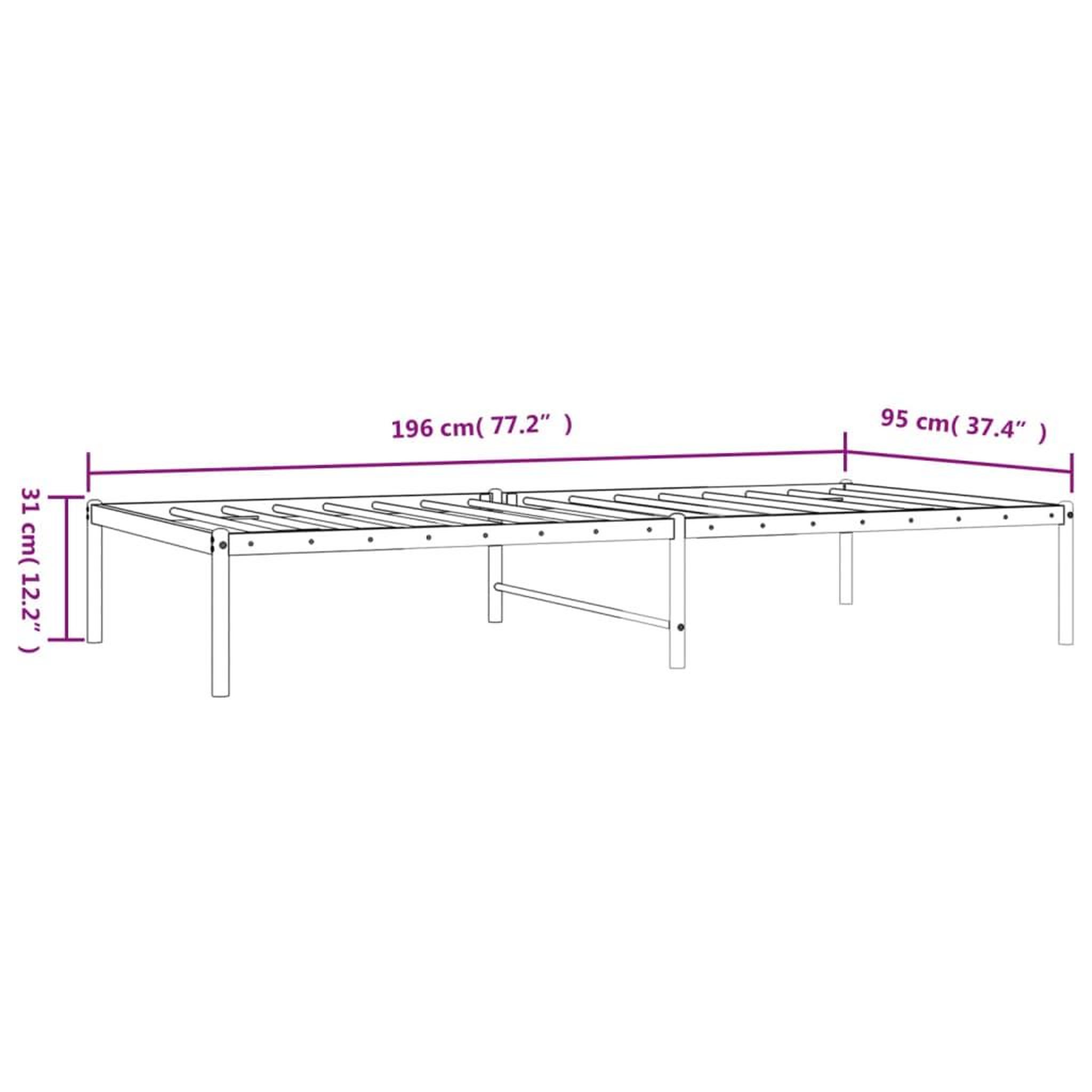 Voir la diapositive 6 : VIDAXL Cadre de lit metal sans matelas noir 90x190 cm