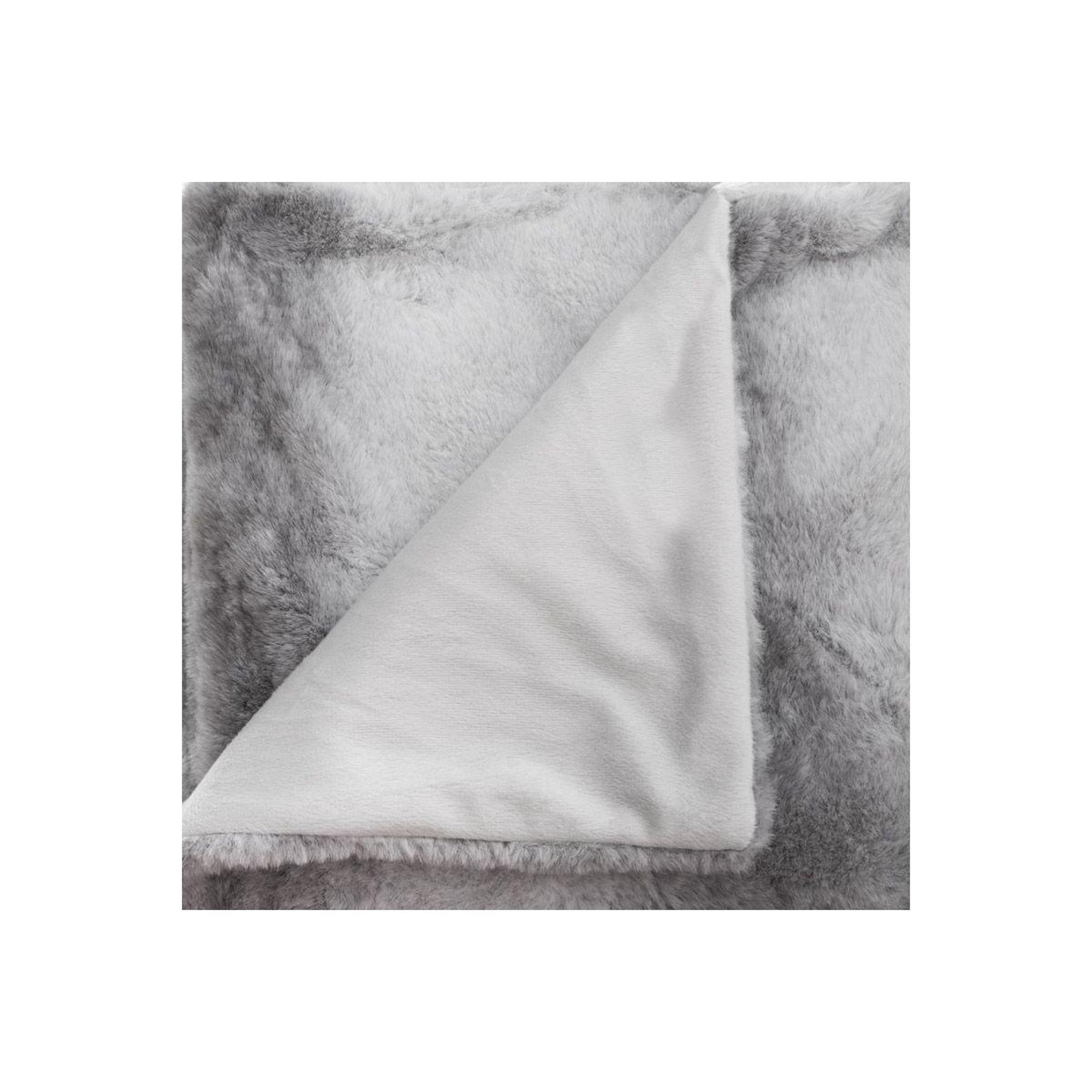 Voir la diapositive 2 : FEERIC LIGHT & CHRISTMAS Plaid imitation fourrure  cocon  130x160cm gris