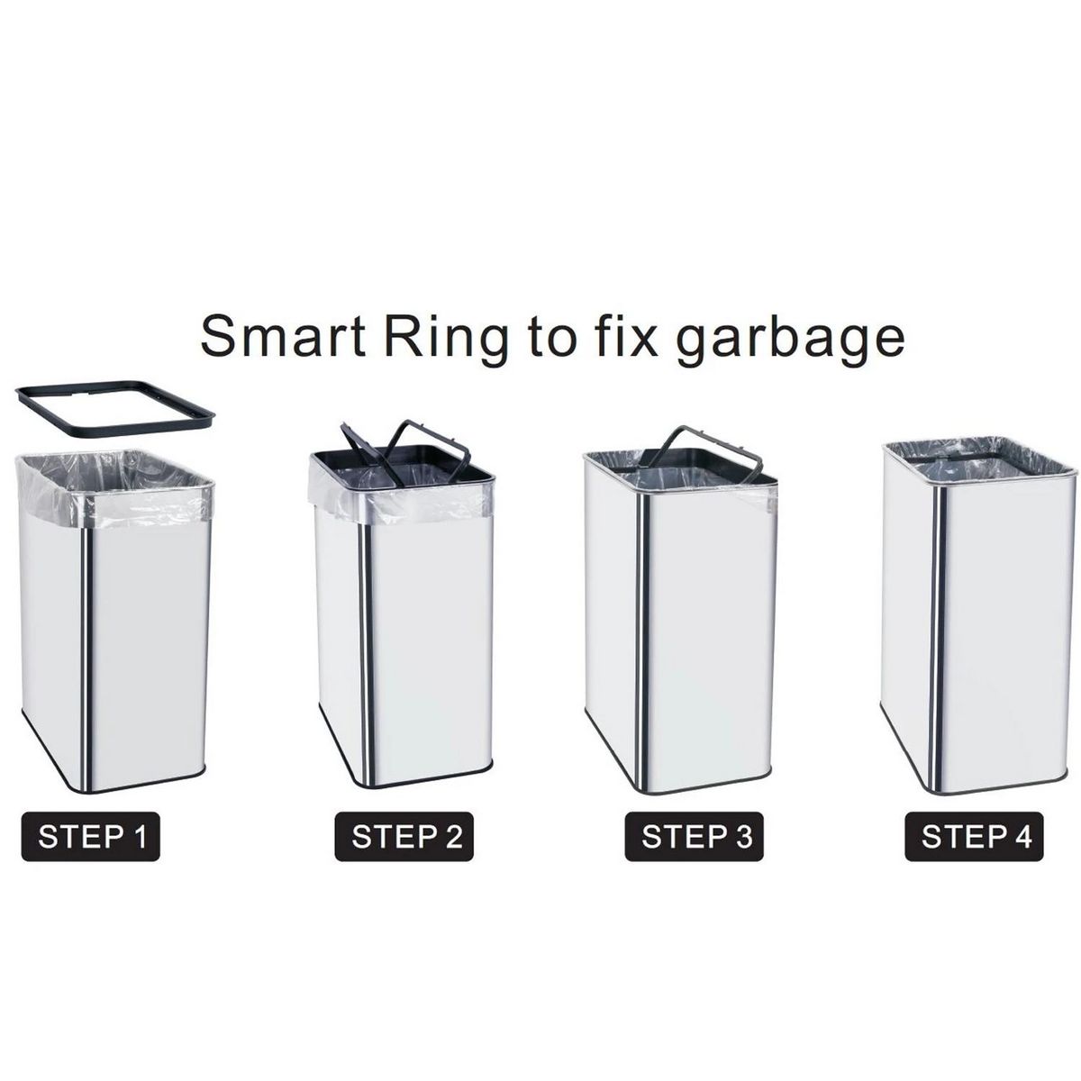 Kitchen move Poubelle automatique 50l inox - bat-d750