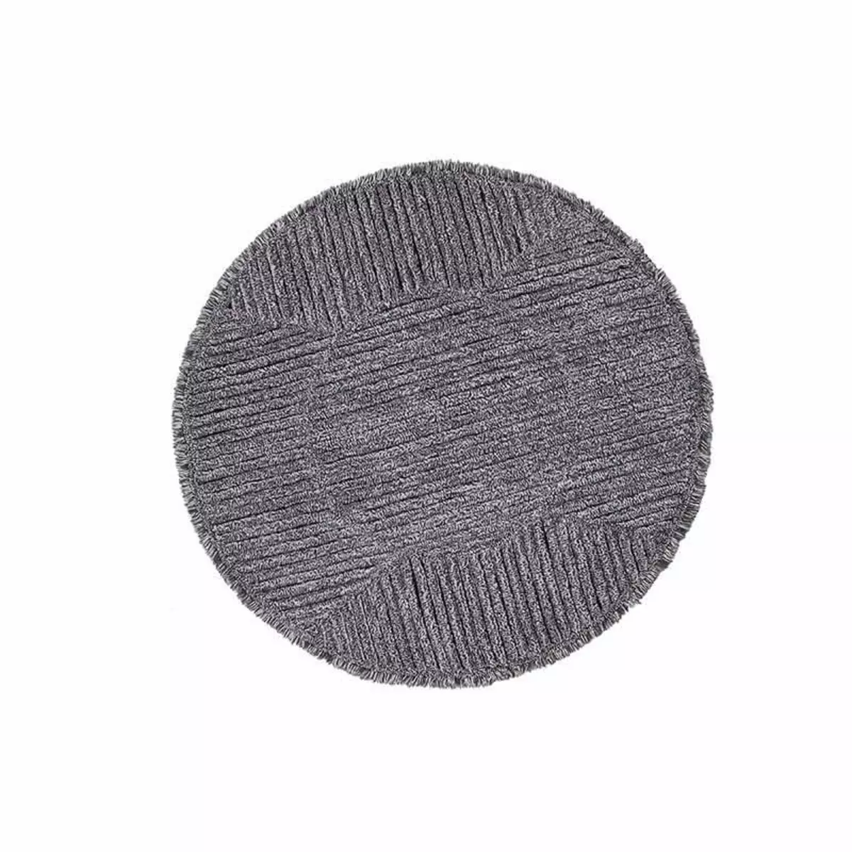 Lorena Canals Tapis rond en laine texturé noir et beige - Ø 160 cm