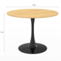 Voir la diapositive 4 : ID MARKET Table à manger ronde DALIA 4 personnes pieds tulipe bois et noir 100 cm
