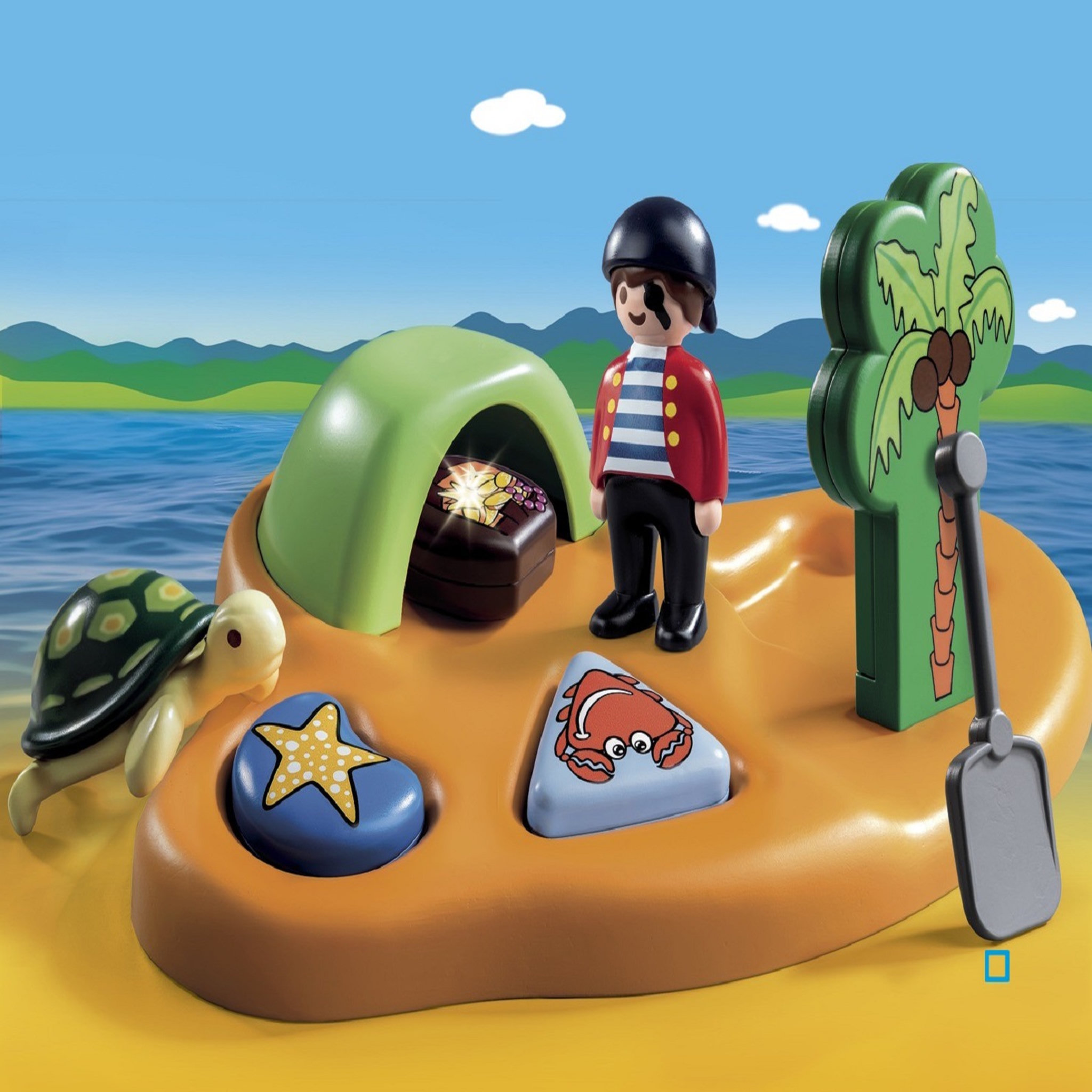 Voir la diapositive 2 : PLAYMOBIL 9119 - 1.2.3 - Ile de pirate 