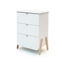 Voir la diapositive 6 : AT4 Lit bébé évolutif, commode à langer et armoire Blanc Hêtre Verni