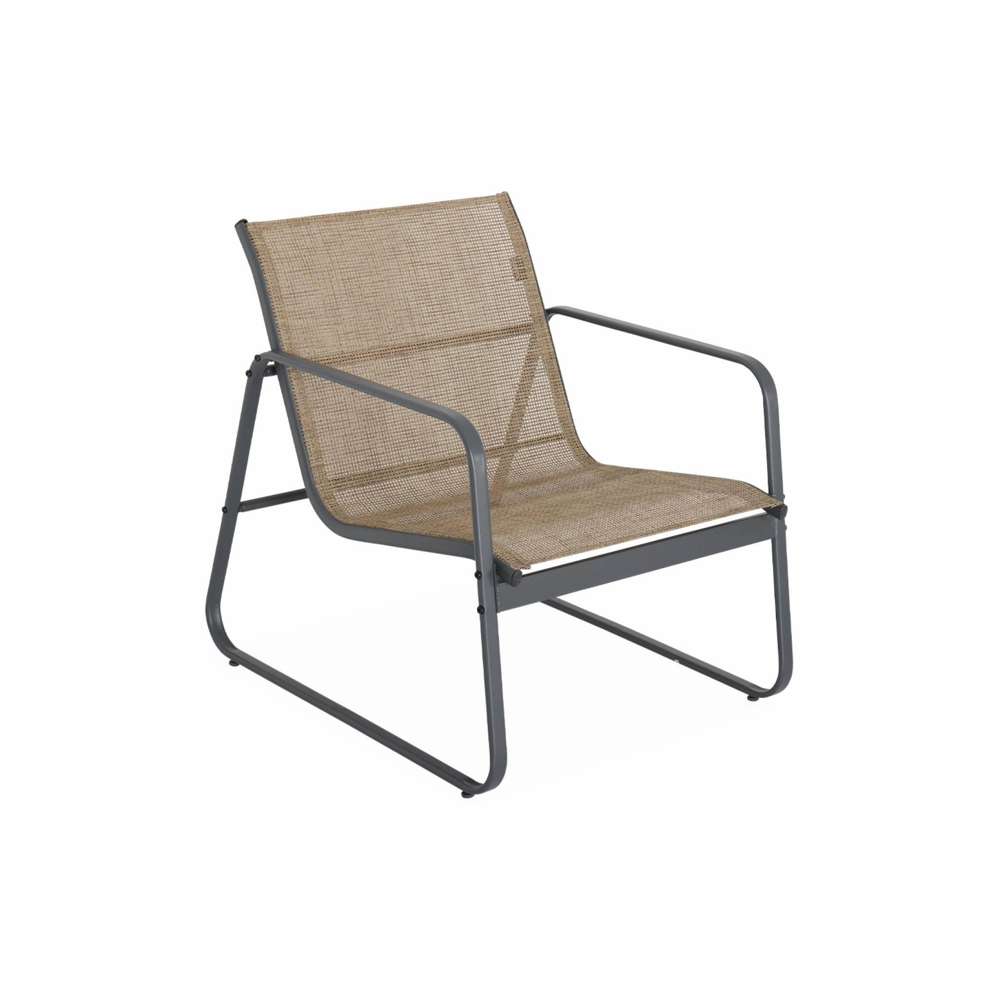 Voir la diapositive 5 : SWEEEK Salon de jardin en métal  et textilène pour 4 personnes, design